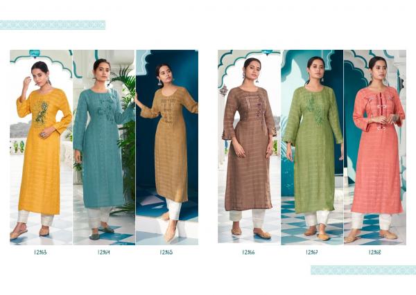 Kalaroop Beetle Fancy Rayon Embroidery Kurti 